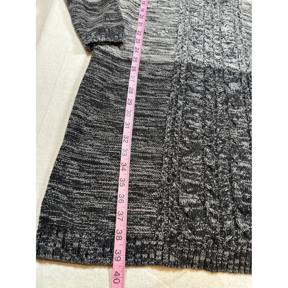 Old Navy Womens XL Grey Ombre Cable Knit Long Sleeve Sweater Dress Marled Chunky - Picture 4 of 7